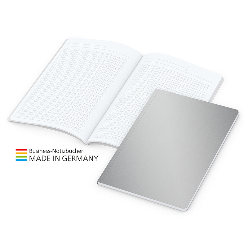 Copy-Book White bestseller A5, matt-silber inkl. Prägung schwarz-glänzend