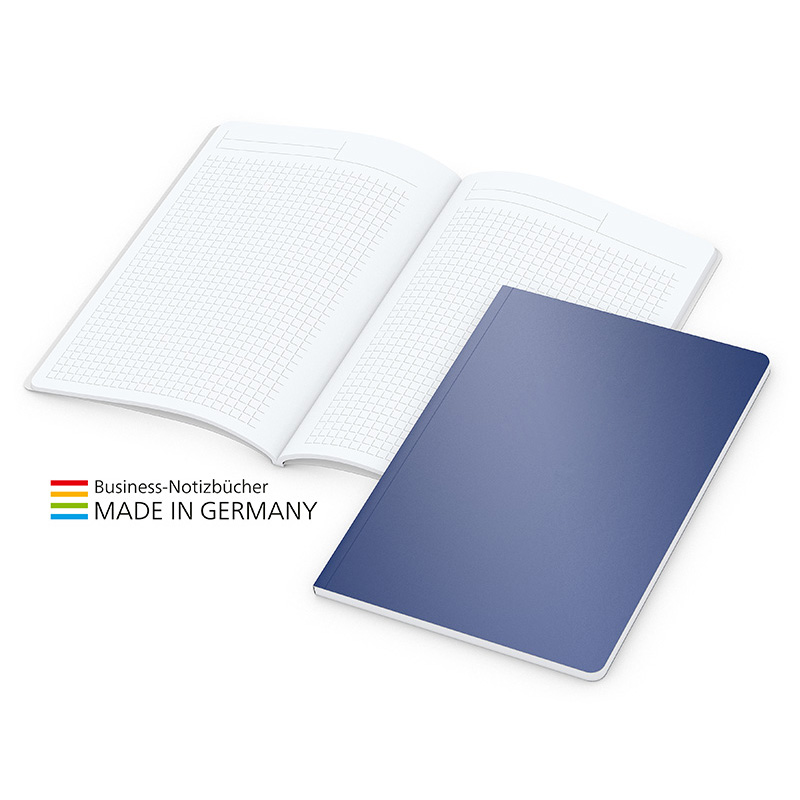 Copy-Book White bestseller A5, matt-dunkelblau inkl. Prägung schwarz-glänzend
