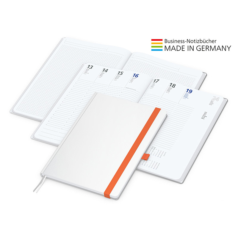 Match-Hybrid White bestseller A4, Cover-Star matt, orange