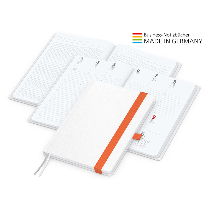 Match-Hybrid White bestseller A5, Natura individuell, orange