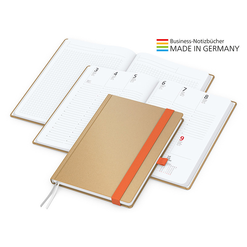 Match-Hybrid White bestseller A5, Natura braun, orange