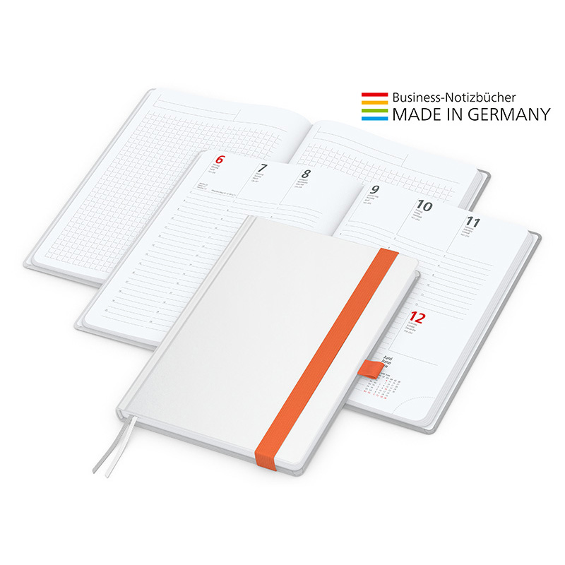 Match-Hybrid White bestseller A5, Cover-Star gloss, orange