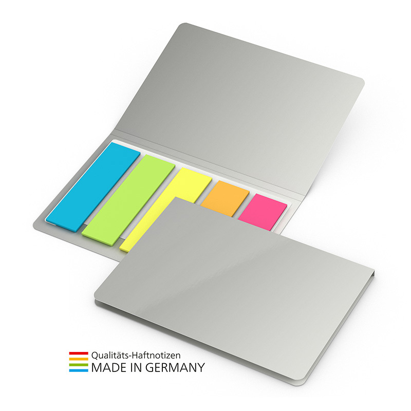 Memo-Card Papiermarker green+blue inkl. 4C-Druck