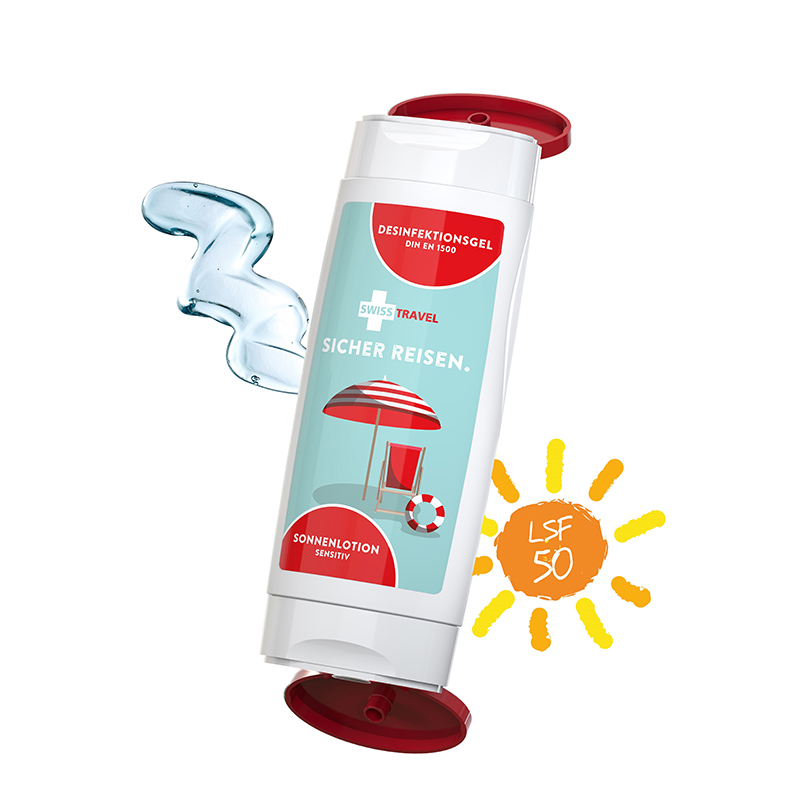 DuoPack Sonnenmilch LSF 50 (sensitiv) + Hände-Desinfektionsgel (DIN EN1500) (2 x 50 ml)