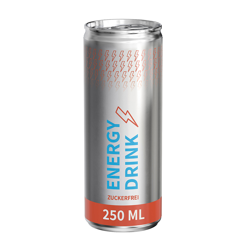 250 ml Energy Drink zuckerfrei - Body Label transparent