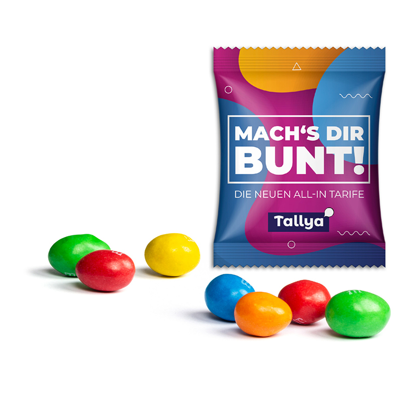 M&M's Peanuts im Werbetütchen | 10 g | Standard-Folie weiß | 3-farbig