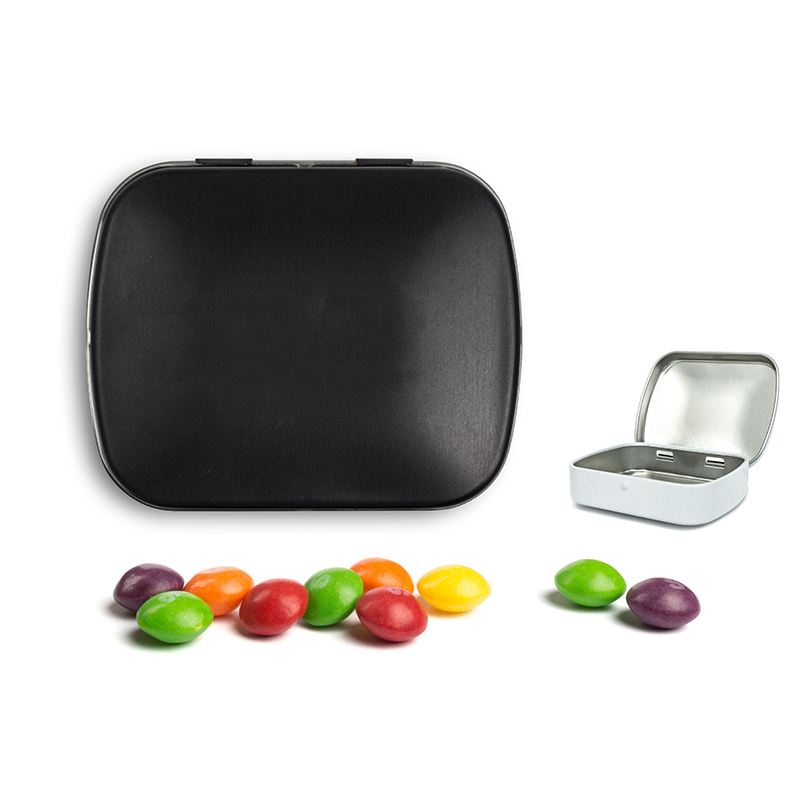 Mini Nostalgiedose | 20 g | schwarz-matt | Skittles | ohne Druck