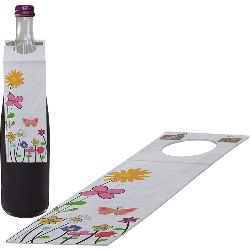 Flaschenanhänger Blumenwiese, 1-4 c Digitaldruck inklusive einseitig