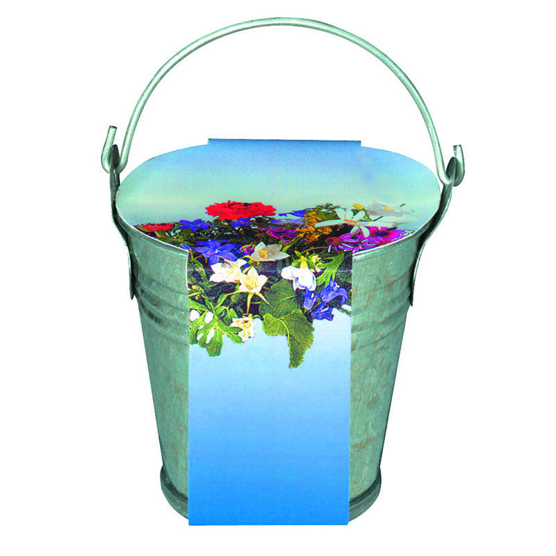 Zinkeimerchen Bunte Blumenmischung, bunte Blumenmischung, 1-4 c Digitaldruck inklusive 