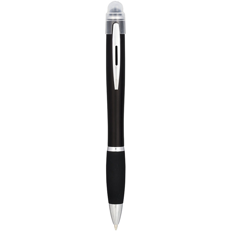 Bullet Nash beleuchteter Kugelschreiber mit farbigem Schaft und schwarzem Griff