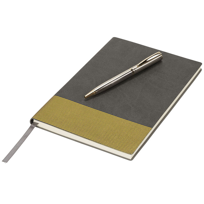 Luxe Midas Geschenkset mit A5 Notizbuch und Stift