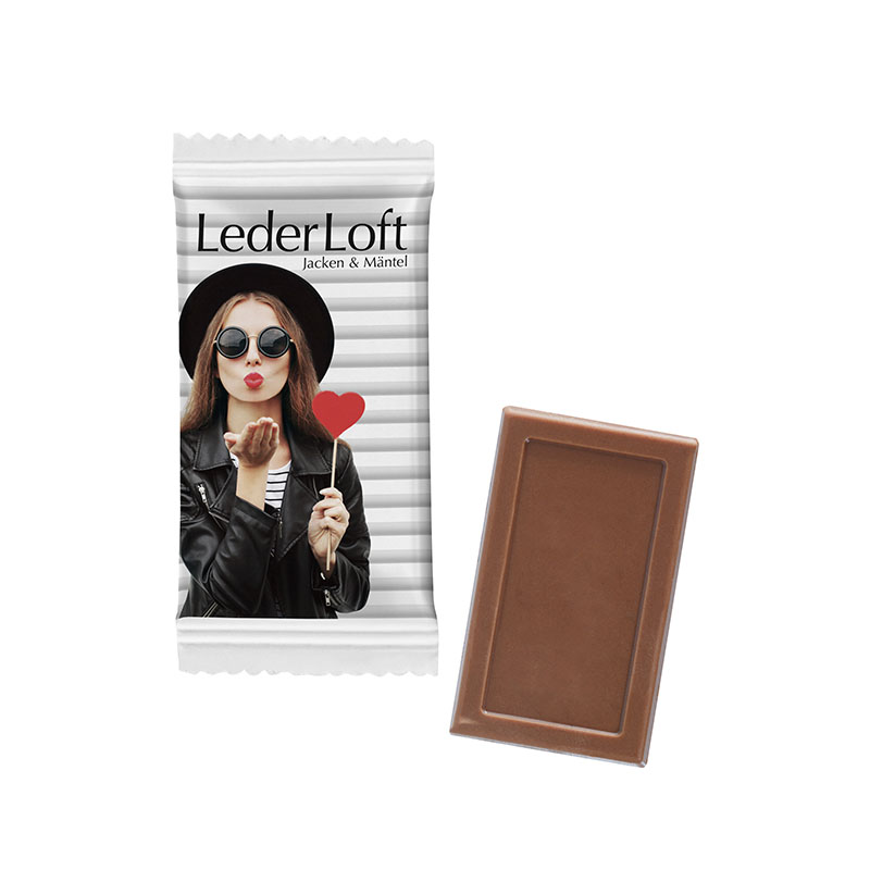 MIDI-Schokoladen-Täfelchen im Papierflowpack