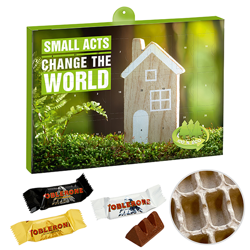 Premium Präsent-
Adventskalender Eco mit Toblerone Mini Mix