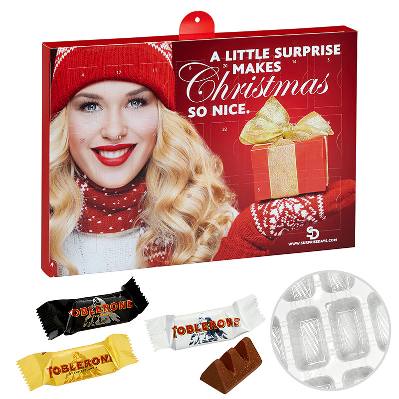 Premium Präsent-Adventskalender mit Toblerone-Mix