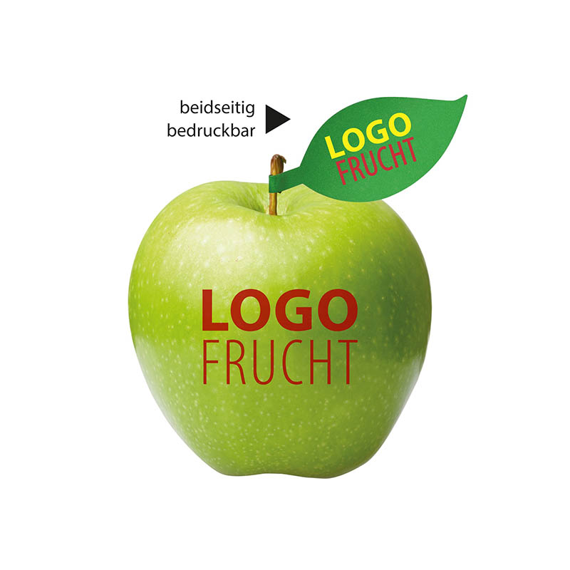 LogoFrucht Apfel grün - Strawberry + Apfelblatt