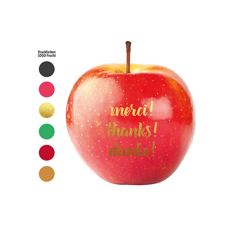 LogoFrucht Apfel Danke rot