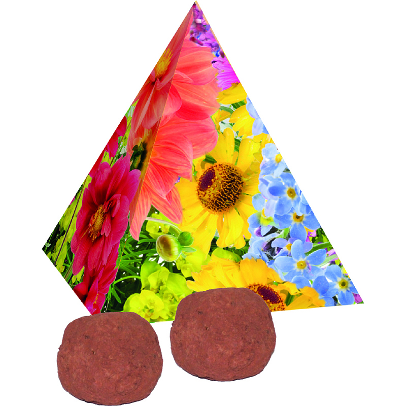 Pyramide Spitzenwachstum, bunte Blumenmischung, 1-4 c Digitaldruck inklusive