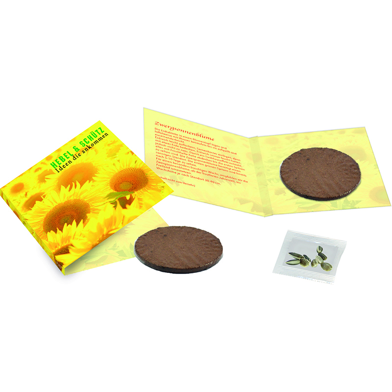 Wachstumskärtchen Sonne, Zwergsonnenblume, 1-4 c Digitaldruck inklusive