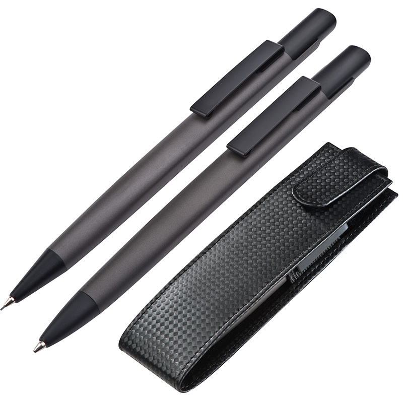 Set aus Kugelschreiber und Bleistift in einem Pouch
