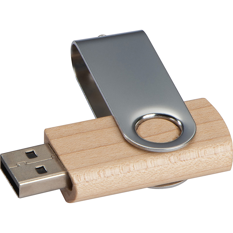 USB-Stick Twist mit HolzkÃ¶rper hell