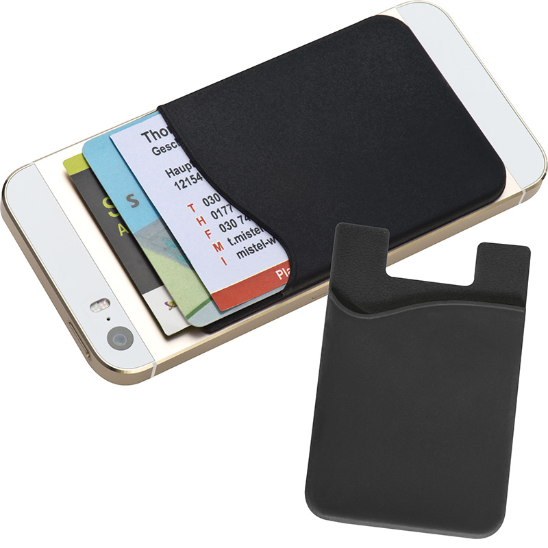Kartenhalter aus Silikon zum Aufkleben auf das Smartphone