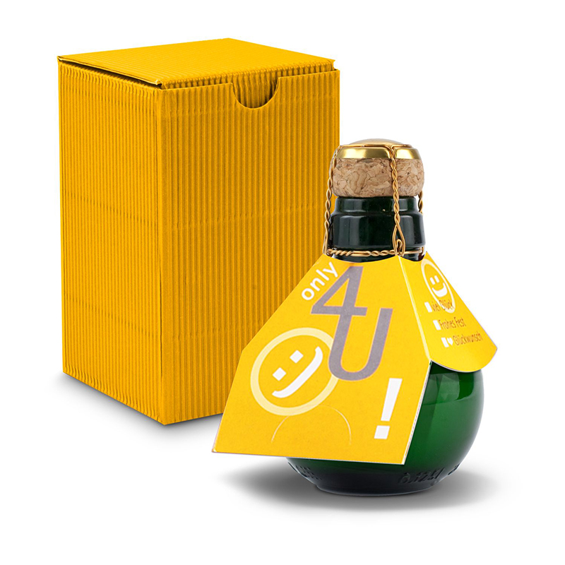 Kleinste Sektflasche der Welt! Only 4 u - Inklusive Geschenkkarton, 125 ml