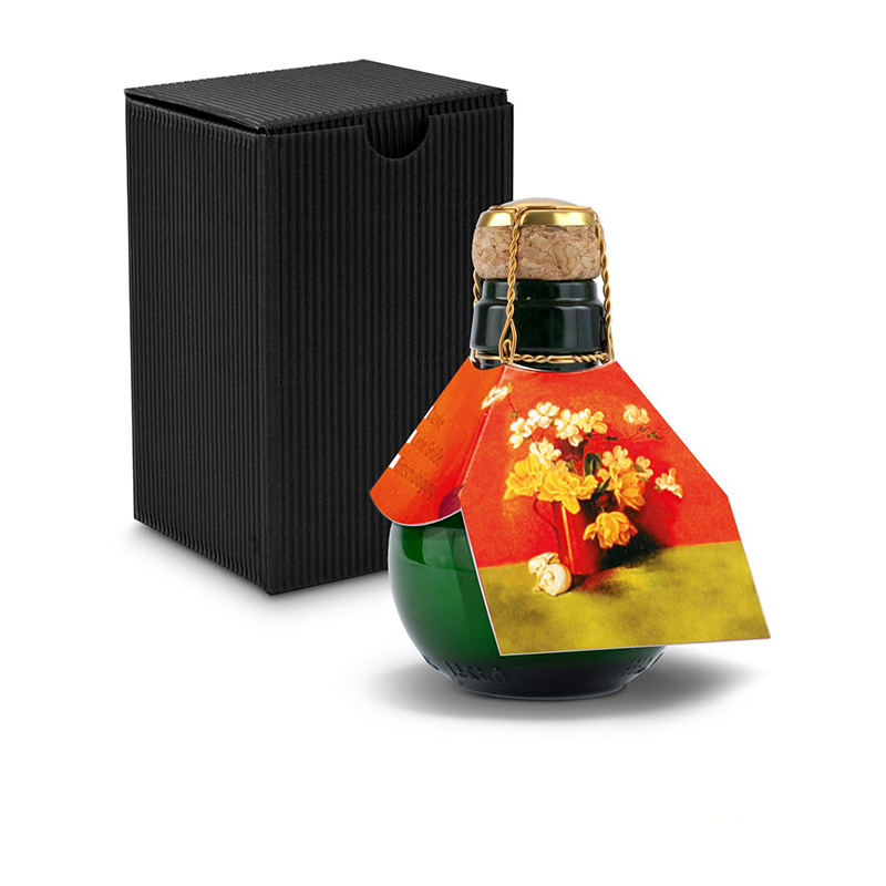 Kleinste Sektflasche der Welt! Blumengesteck - Inklusive Geschenkkarton in Schwarz, 125 ml