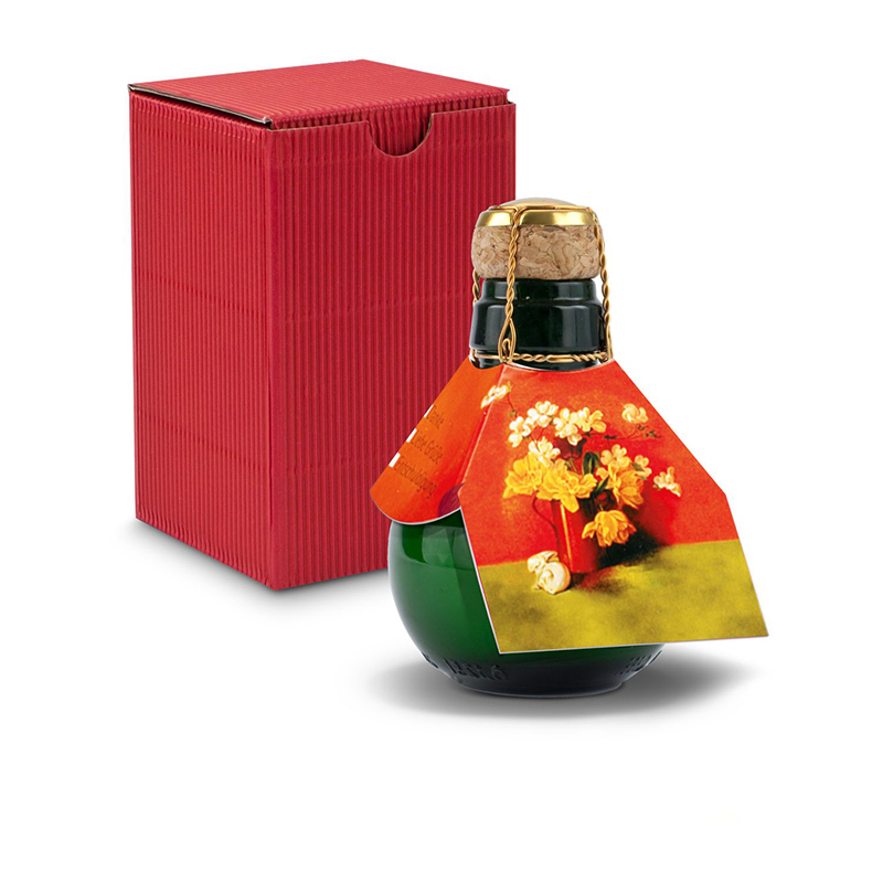 Origineller Sekt Blumengesteck - Karton Rot, 125 ml
