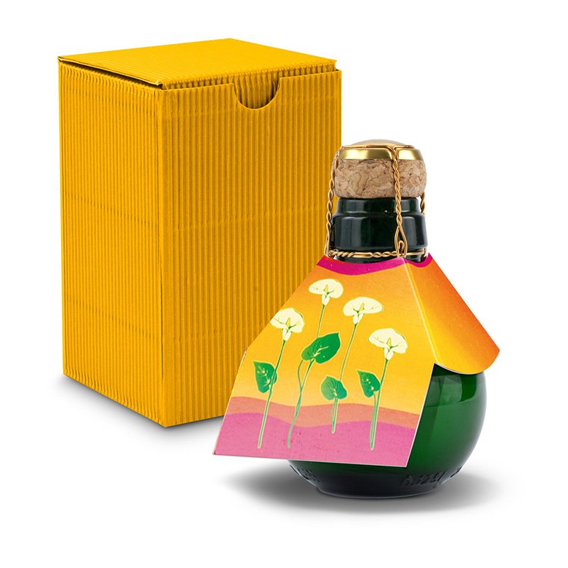 Kleinste Sektflasche der Welt! Calla - Inklusive Geschenkkarton in Gelb, 125 ml