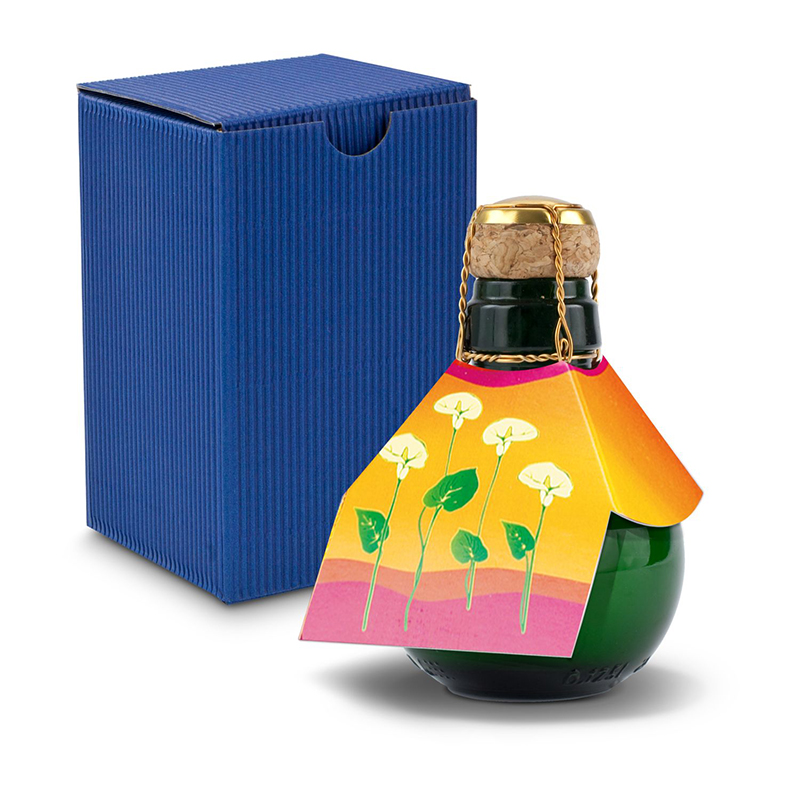 Kleinste Sektflasche der Welt! Calla - Inklusive Geschenkkarton in Blau, 125 ml