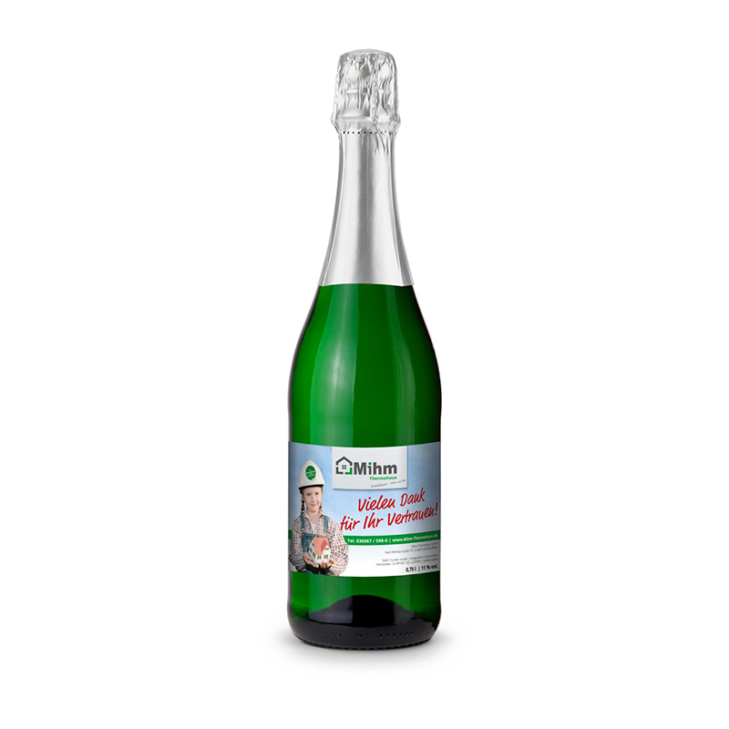 Sekt Cuvée - Flasche grün - Kapselfarbe Silber, 0,75 l
