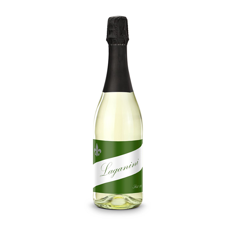 Sekt Cuvée - Flasche klar - Kapselfarbe Schwarz, 0,75 l