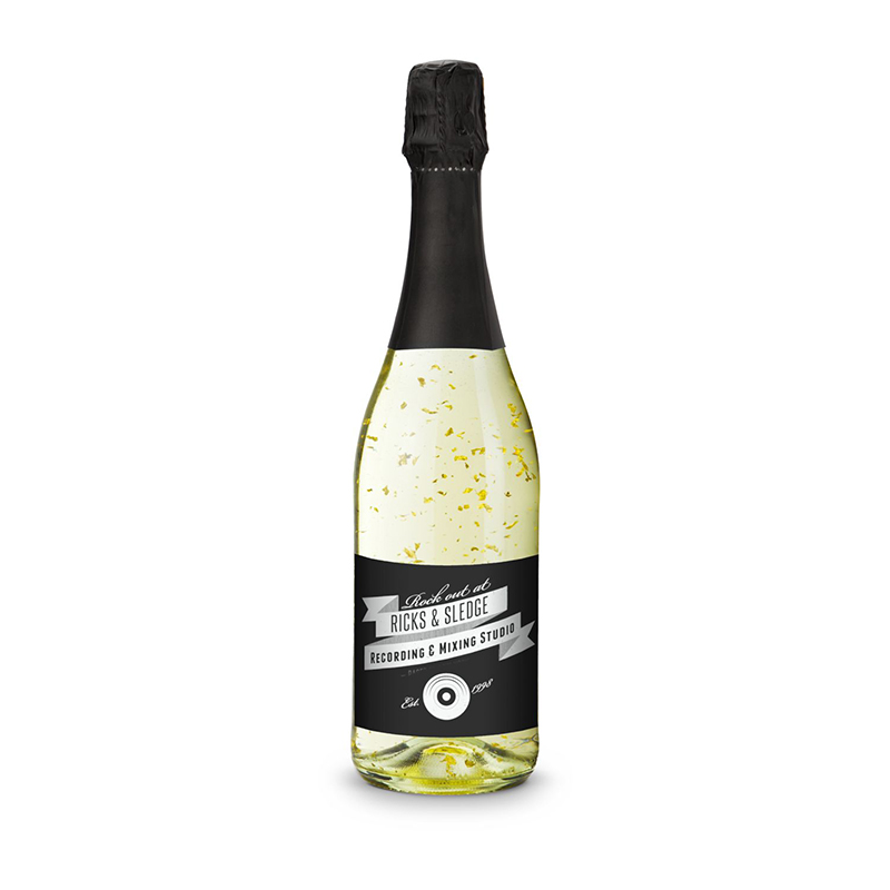 Goldflockentraum - Flasche klar - Kapsel schwarz, 0,75 l