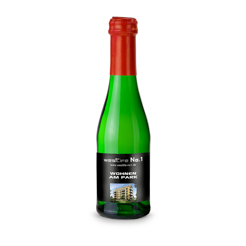 Sekt Cuvée Piccolo - Flasche grün - Kapsel rot, 0,2 l