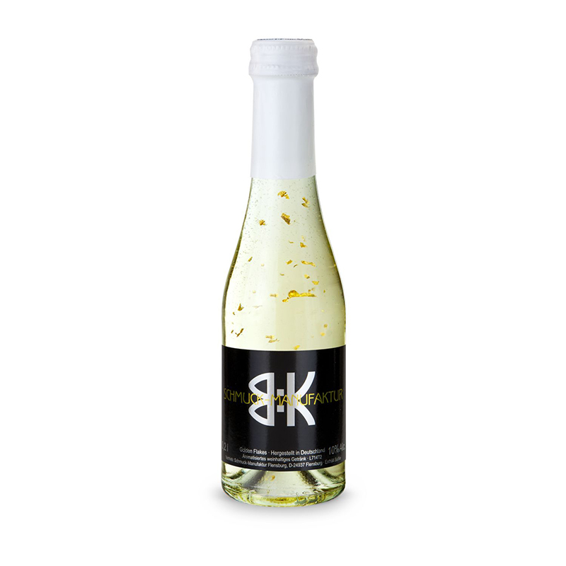 Piccolo Golden Flakes - Flasche klar - Kapsel weiß, 0,2 l