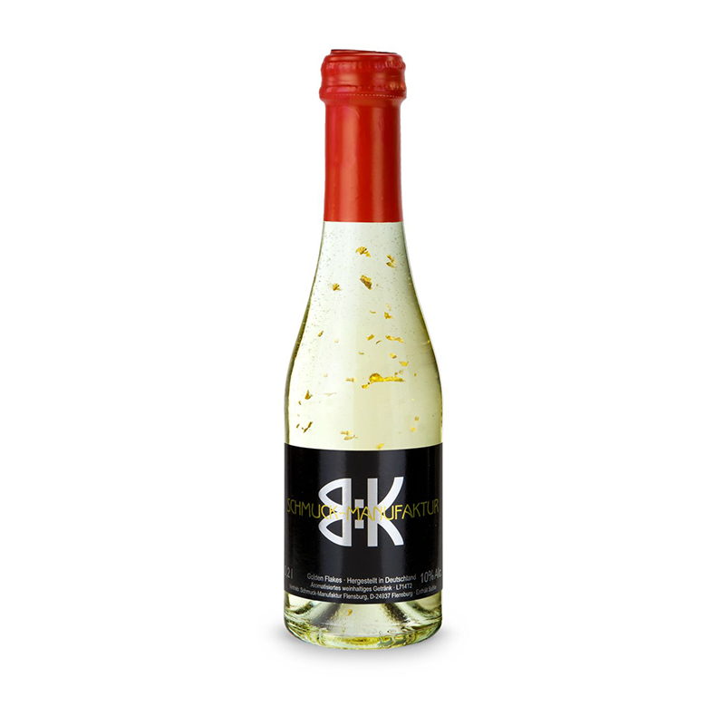 Piccolo Golden Flakes - Flasche klar - Kapsel rot, 0,2 l