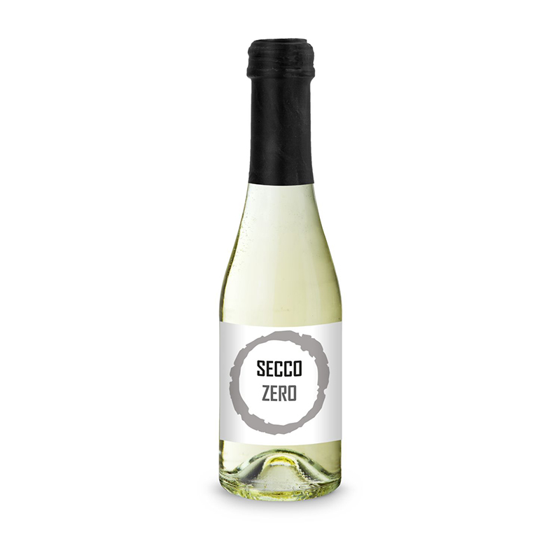 Secco ZERO, alkoholfrei - Flasche klar - Kapsel schwarz, 0,2 l