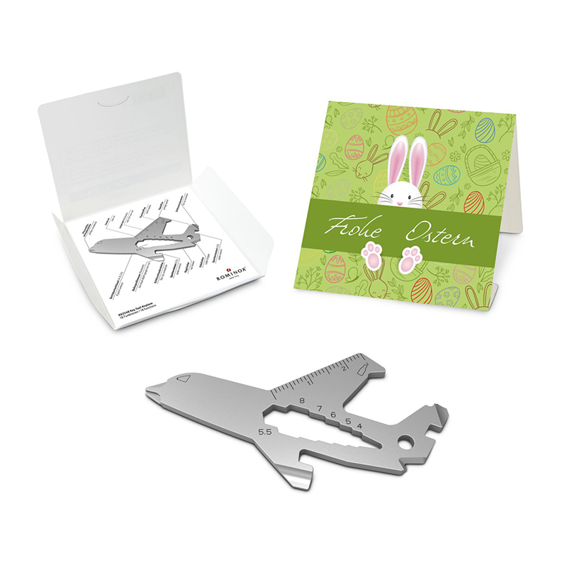 ROMINOX® Key Tool Airplane (18 Funktionen) Frohe Ostern Hase