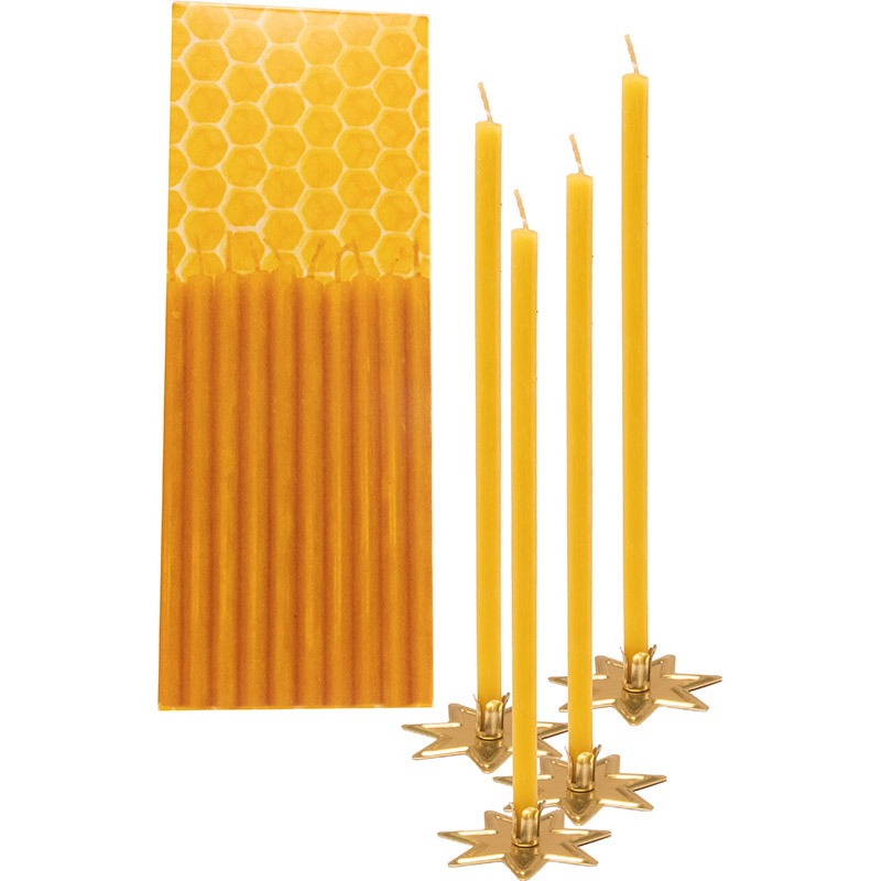 Bienenwachs-Adventslichter, 1-4 c Digitaldruck inklusive