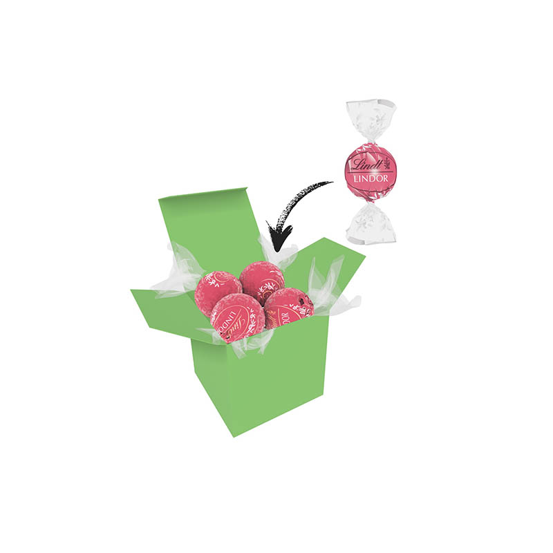 Color Lindor Box - Hellgrün - Erdbeer-Sahne