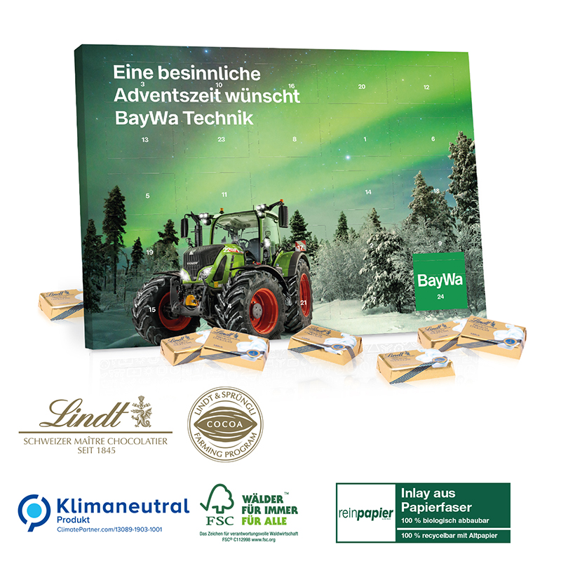 Tisch-Adventskalender Lindt Select Edition Organic, Klimaneutral, FSC®