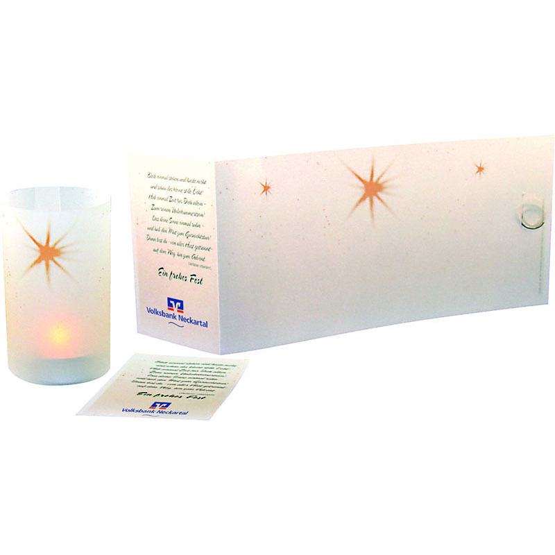 Lichtrolle Stern (ohne Teelicht), 1-4 c Digitaldruck inklusive, ohne Kuvert