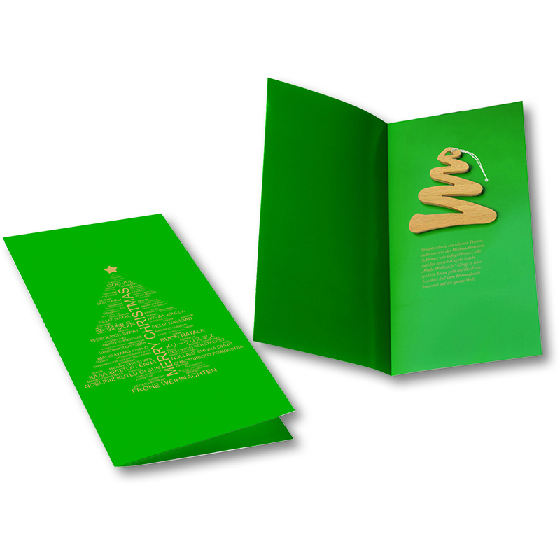 Weihnachtskarte Tannenbaum, 1-4 c Digitaldruck inklusive, ohne Kuvert