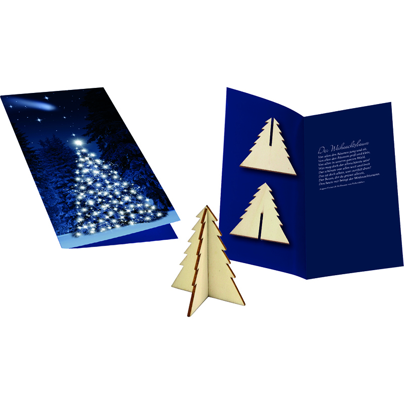 Weihnachtskarte Wintertanne, 1-4 c Digitaldruck inklusive, ohne Kuvert