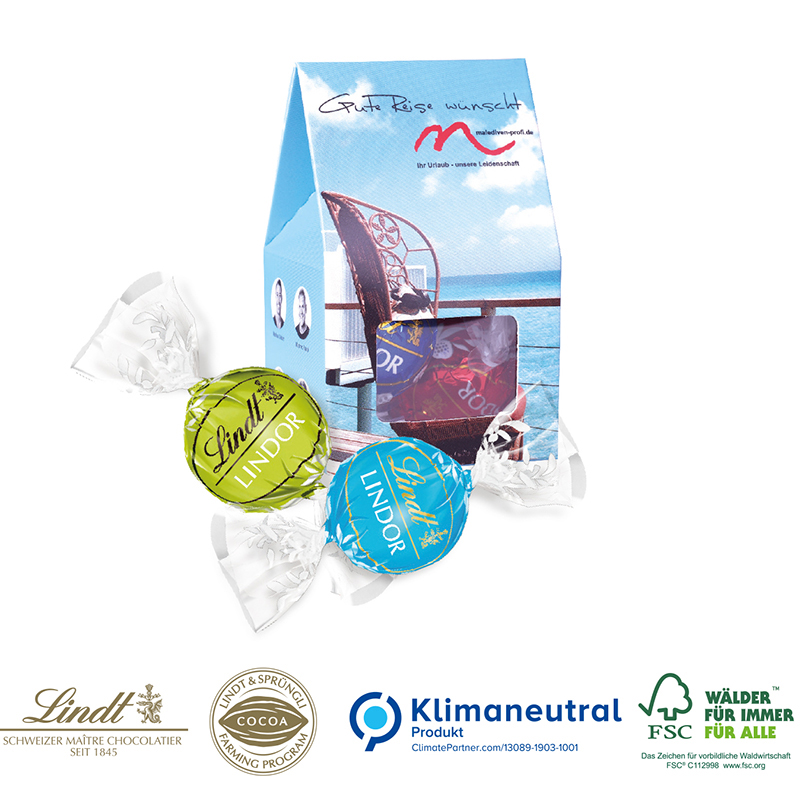 Präsentverpackung Selection Mini mit Lindor Pralinés, 2er, Klimaneutral, FSC®