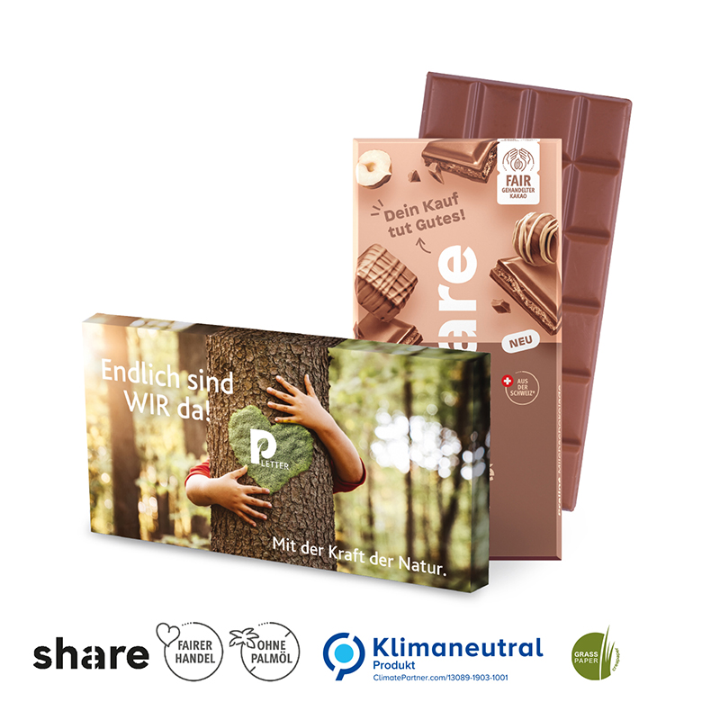 Share, Schweizer Schokolade, 100 g, Klimaneutral, FSC®