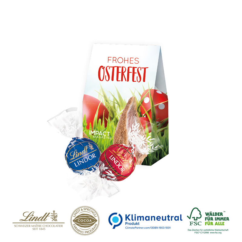 Präsentverpackung Selection Mini mit Lindt Lindor Pralinés, 2er, Klimaneutral, FSC®