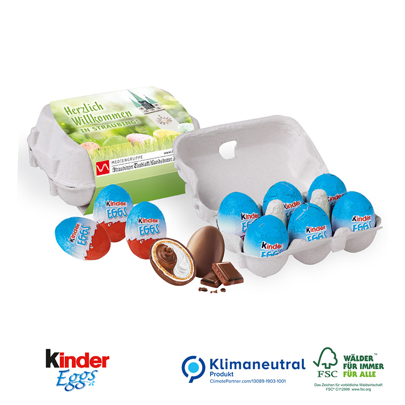 Schoko-Eier 6er-Set mit Kinder Eggs, Klimaneutral, FSC®