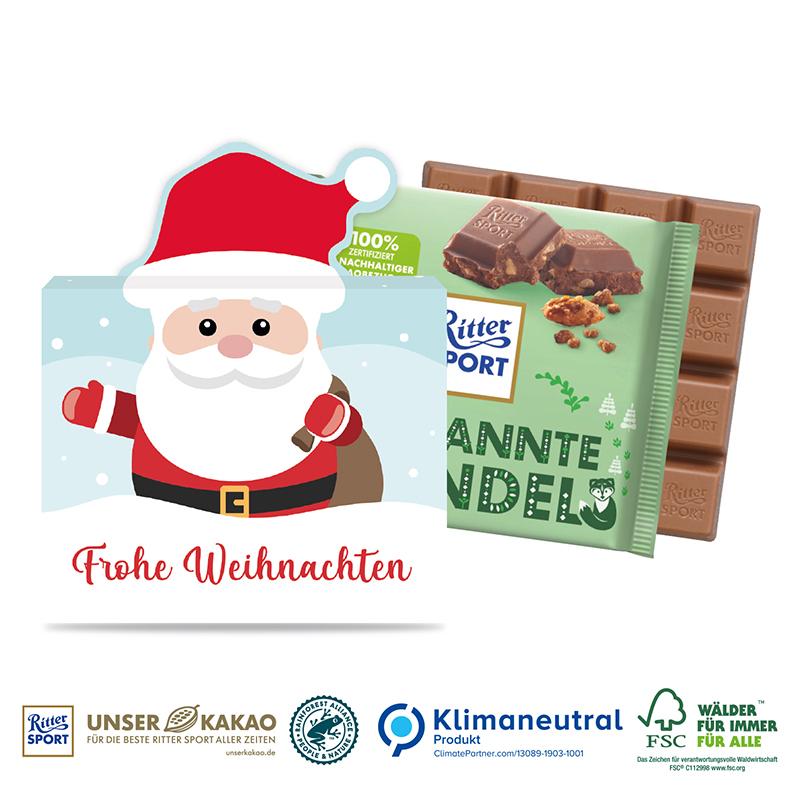 Schokotafel Ritter SPORT Santa, 100 g, Klimaneutral, FSC®