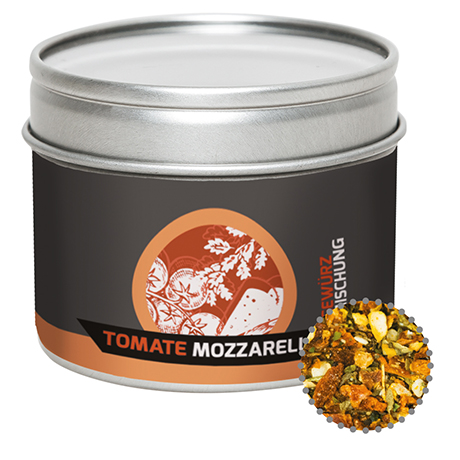 Gewürzmischung Tomate-Mozzarella, ca. 40g, Metalldose mit Sichtfenster